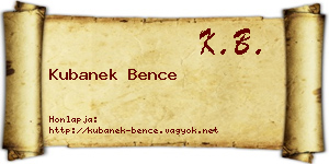 Kubanek Bence névjegykártya